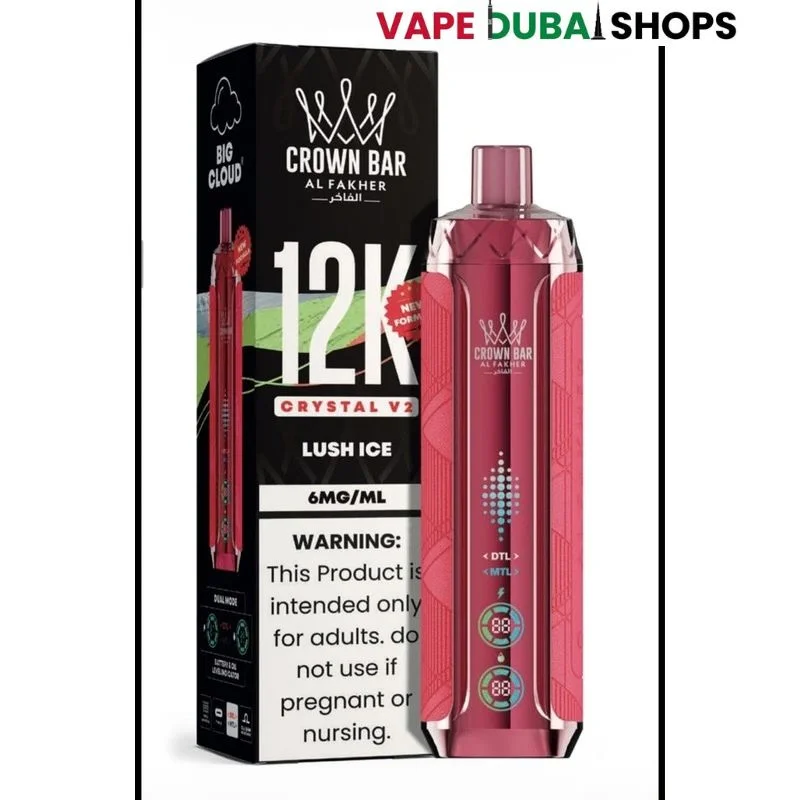 Al-Fakher-Crown-Bar-12K-Crystal-V2-Disposable-Vape-12000-Puffs-in-UAE-lush-ice