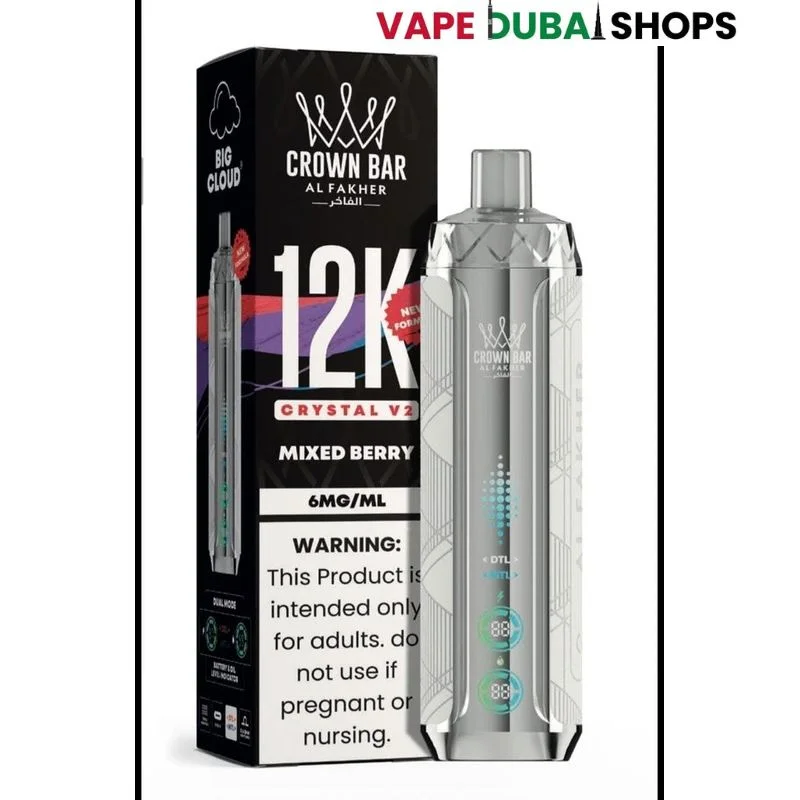 Al-Fakher-Crown-Bar-12K-Crystal-V2-Disposable-Vape-12000-Puffs-in-UAE-mixed-berry