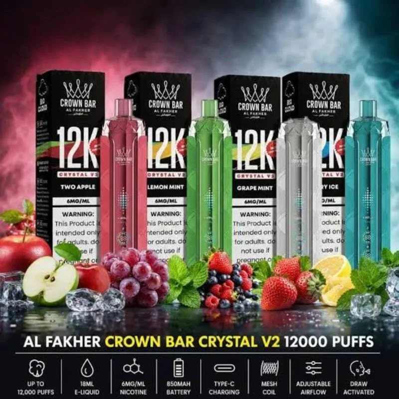 Al-Fakher-Crown-Bar-12K-Crystal-V2-Disposable-Vape-12000-Puffs