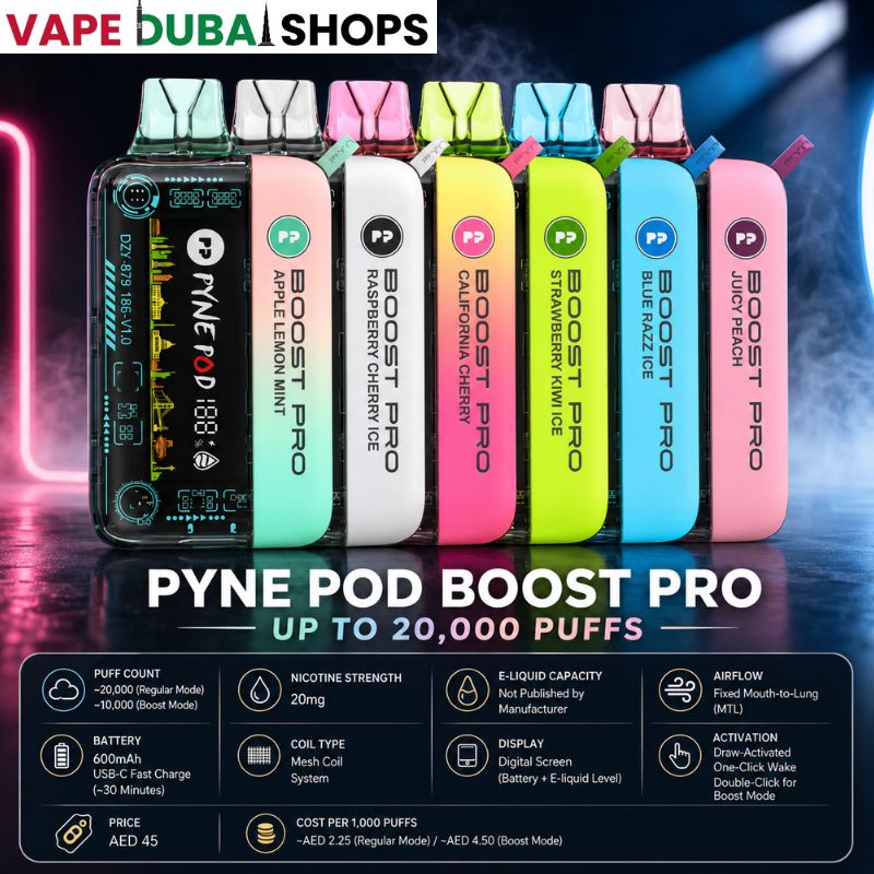 Pyne Pod Boost Pro 20000 Puffs Disposable Vape Dubai