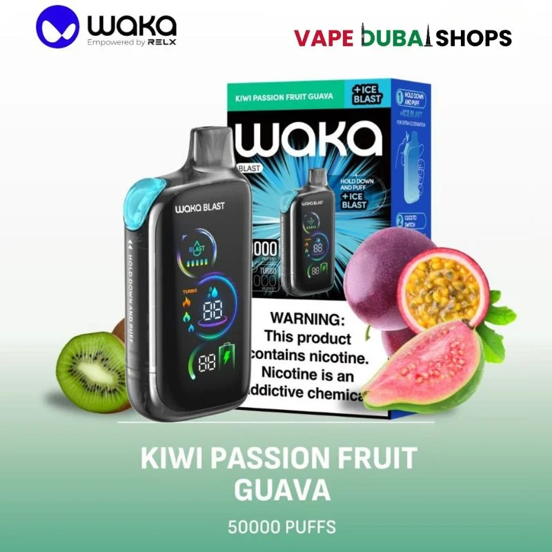 Waka-Blast-50000-Puffs-Disposable-Vape-50mg-in-the-UAE-KIWI-PASSION-FRUIT-GUAVA