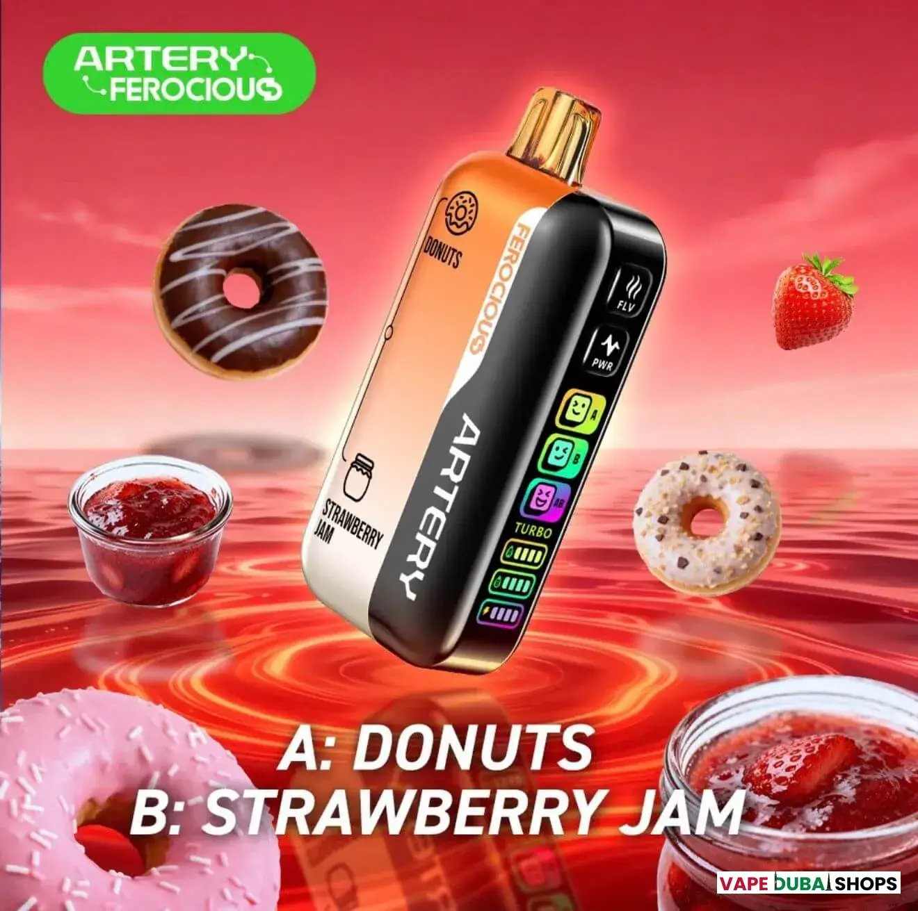 artery-ferocious-60000-puffs-disposable-vape-donuts-strawberry-jam